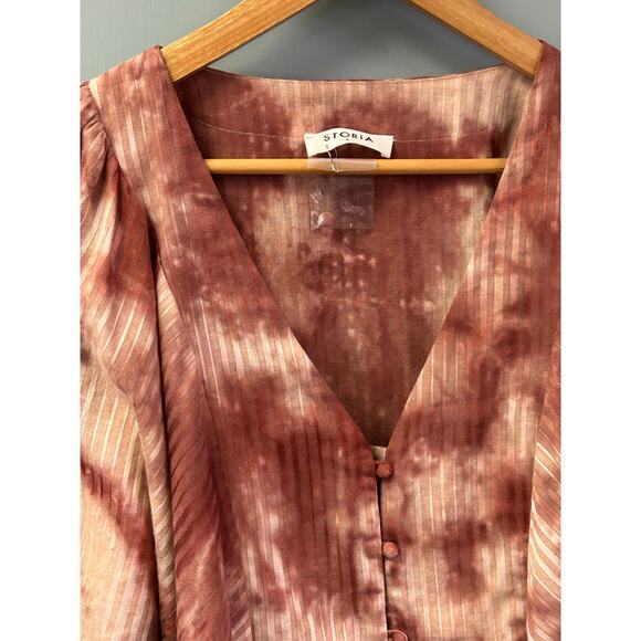 Storia Women’s Crop Tie Dye Top – Size Small – Linen Blend - Picture 8 of 8